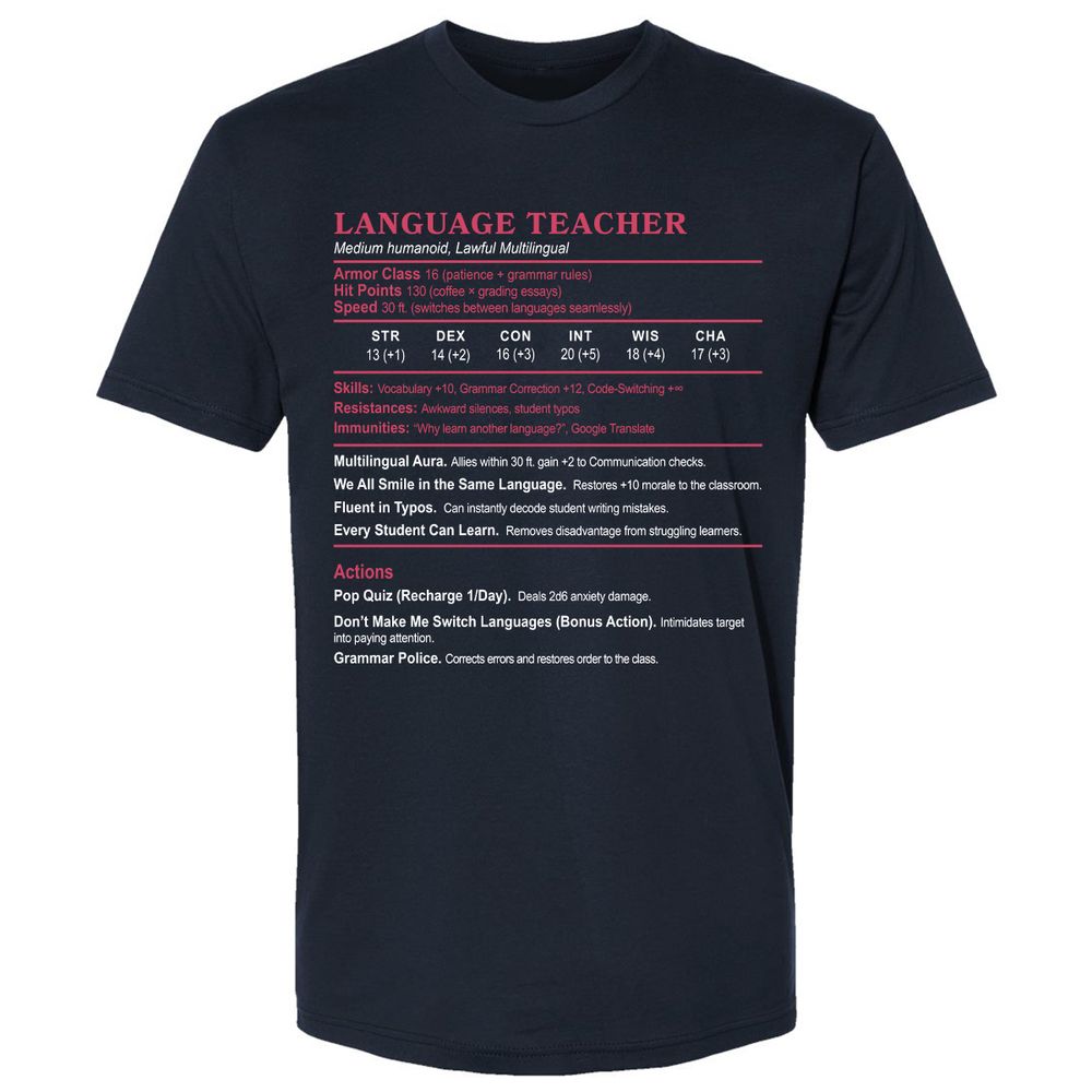 Language Teacher Premium Unisex T-Shirt - Midnight Navy - 2