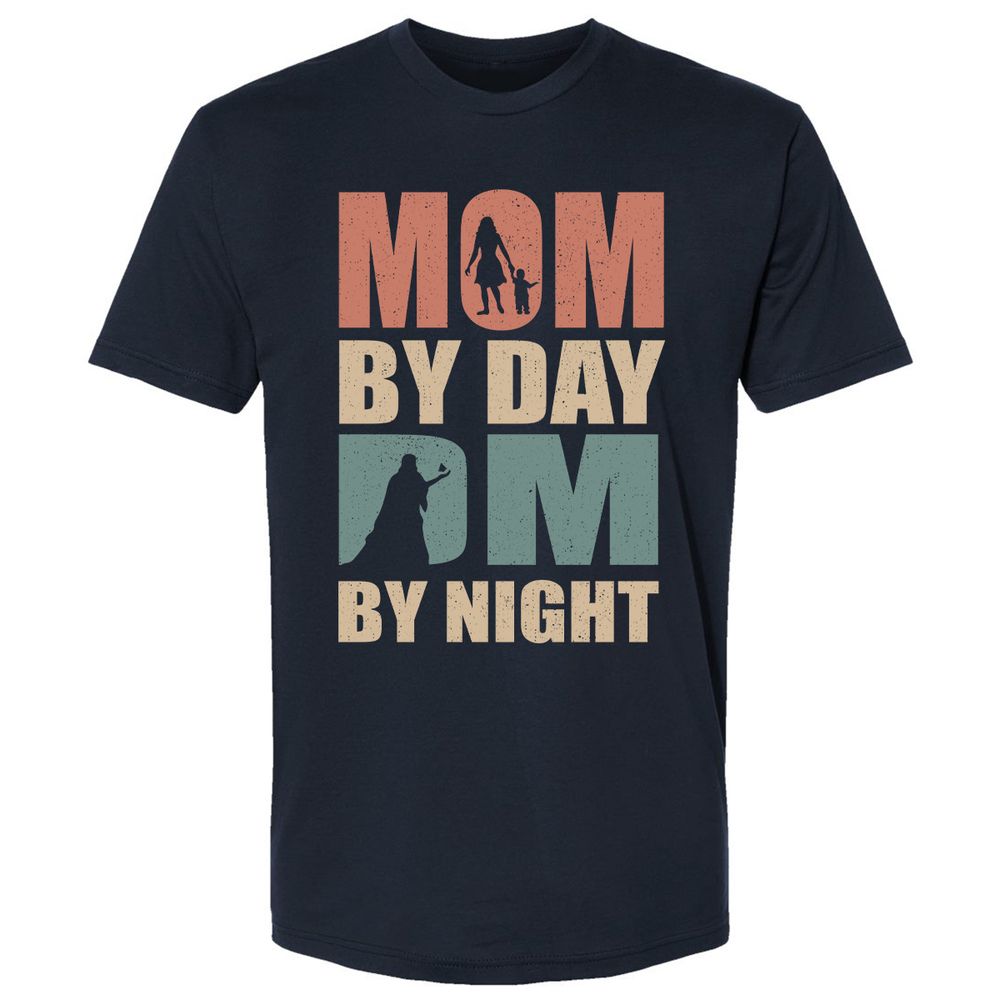 Mom By Day DM By Night Premium Unisex T-Shirt - Midnight Navy - 2
