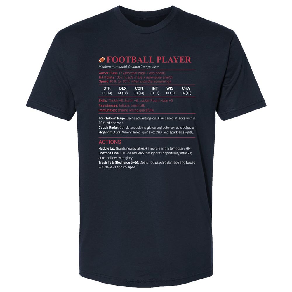 Football Player Premium Unisex T-Shirt - Midnight Navy - 2