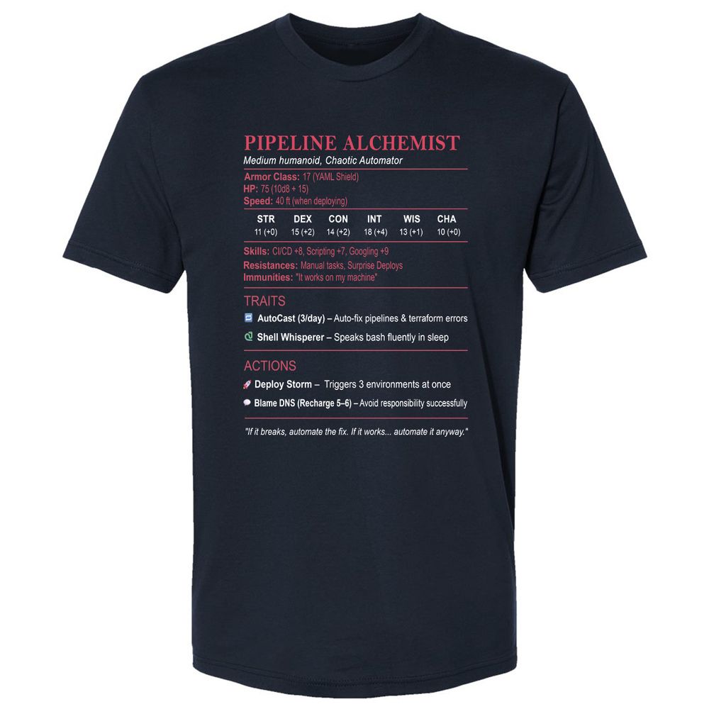 DEVOPS Stats (Pipeline Alchemist) Premium Unisex T-Shirt - Midnight Navy - 2