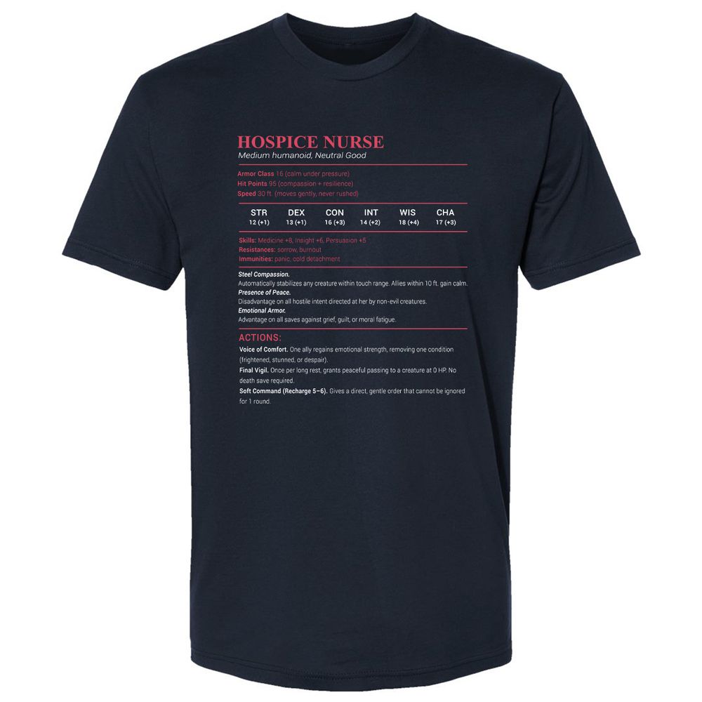 Hospice Nurse Stats Premium Unisex T-Shirt - Midnight Navy - 2