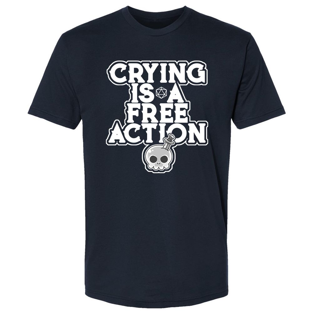 Crying Is A Free Action Premium Unisex T-Shirt - Midnight Navy - 2