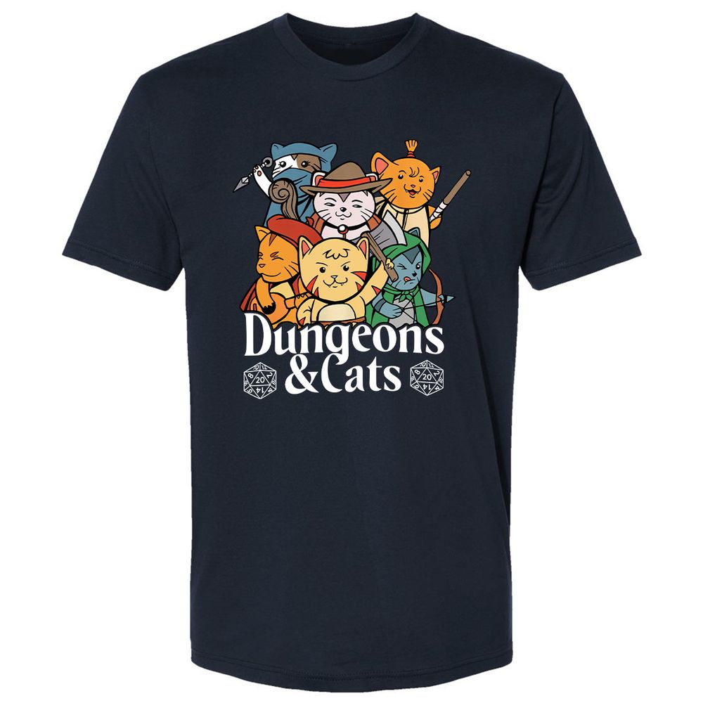 Dungeons & Cats Premium Unisex T-Shirt - Midnight Navy - 2