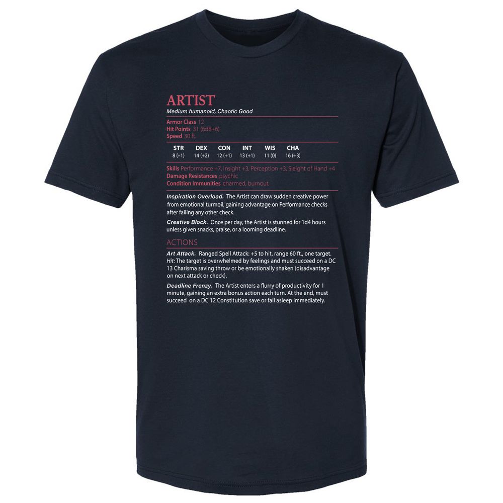 Artist Stats Premium Unisex T-Shirt - Midnight Navy - 2