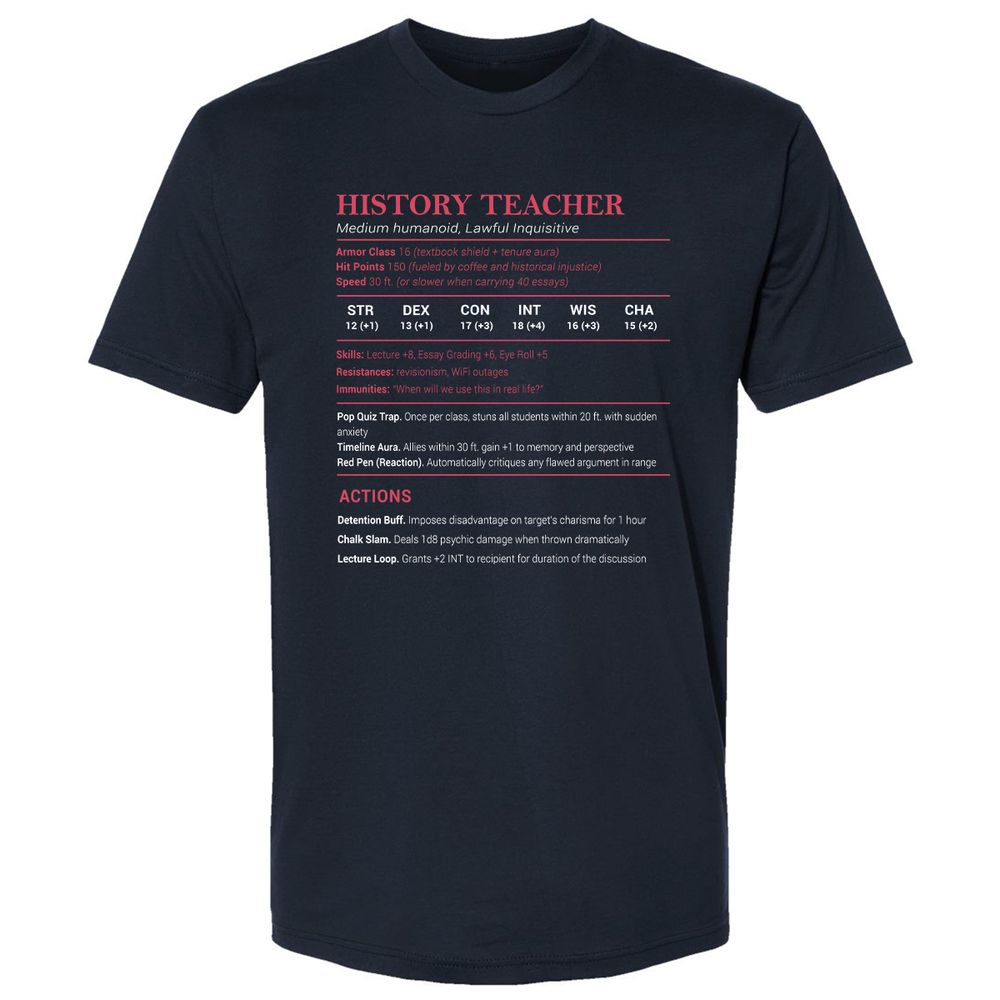History Teacher Premium Unisex T-Shirt - Midnight Navy - 2