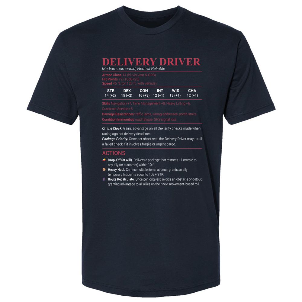Delivery Driver Premium Unisex T-Shirt - Midnight Navy - 2