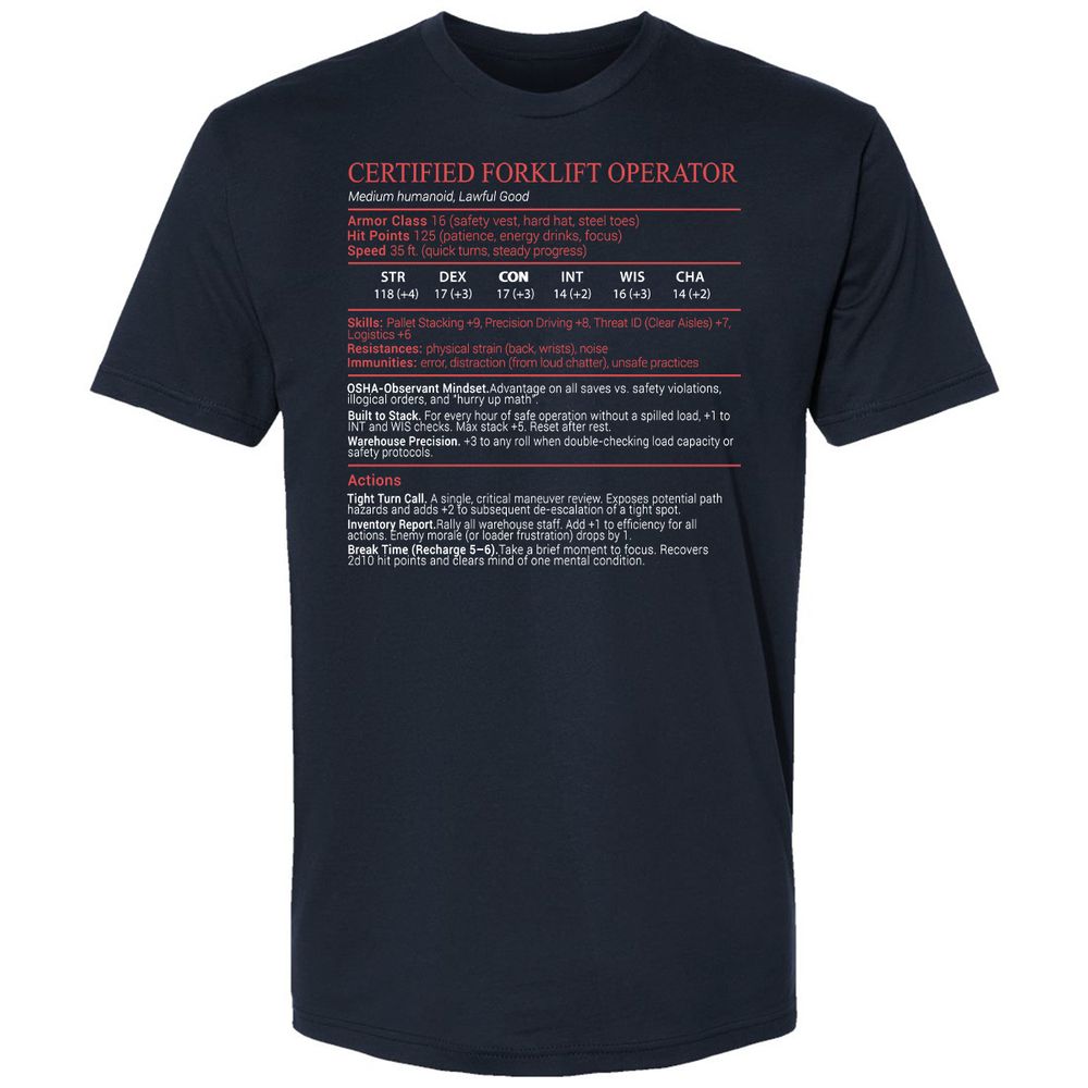 Certified Forklift Operator Stats Block - Midnight Navy - 2