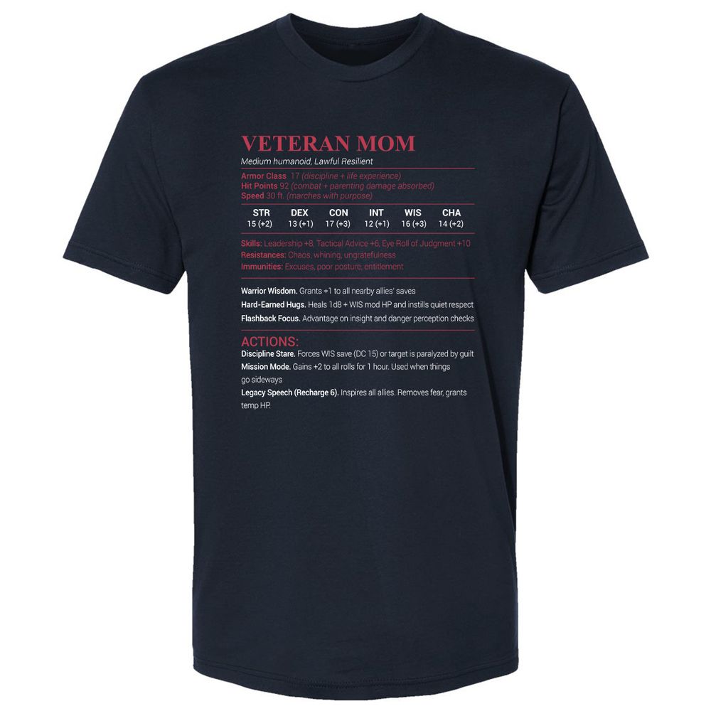 Veteran Mom Premium Unisex T-Shirt - Midnight Navy - 2