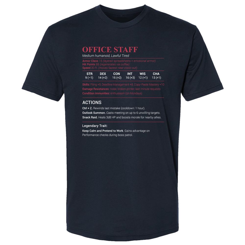 Office Staff Premium Unisex T-Shirt - Midnight Navy - 2