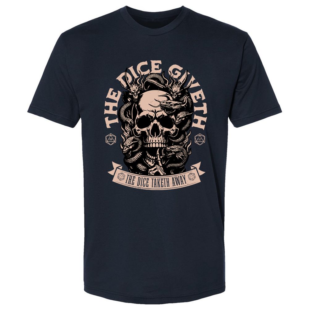The Dice Giveth The Dice Taketh Away Premium Unisex T-Shirt - Midnight Navy - 2