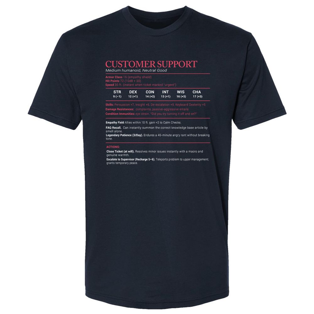 Customer Support Stats Premium Unisex T-Shirt - Midnight Navy - 2