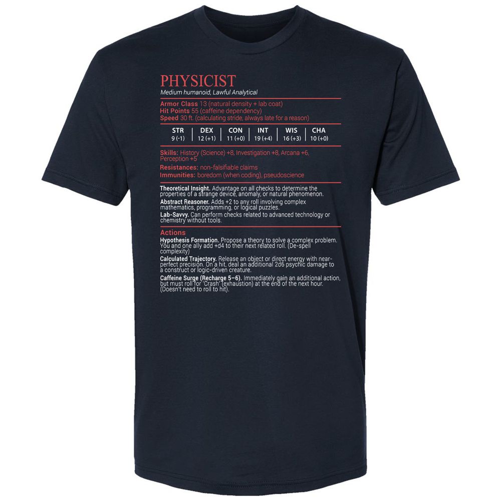 Physicist Stats Block - Midnight Navy - 2