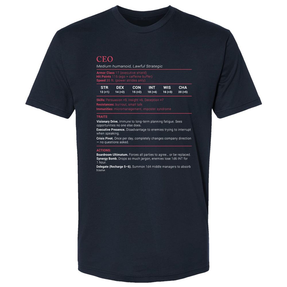 CEO Stats Premium Unisex T-Shirt - Midnight Navy - 2