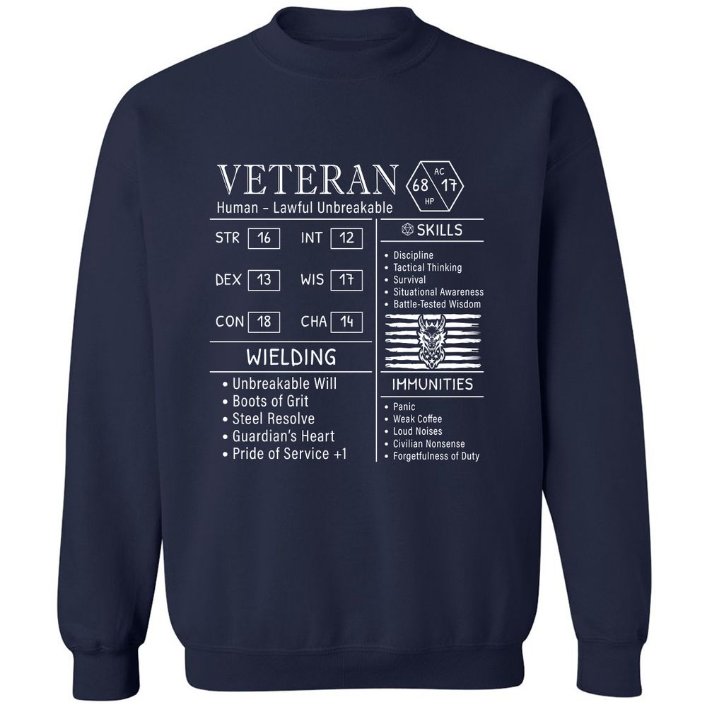 2710 veteran stats new Classic Unisex Sweatshirt - Navy - 2