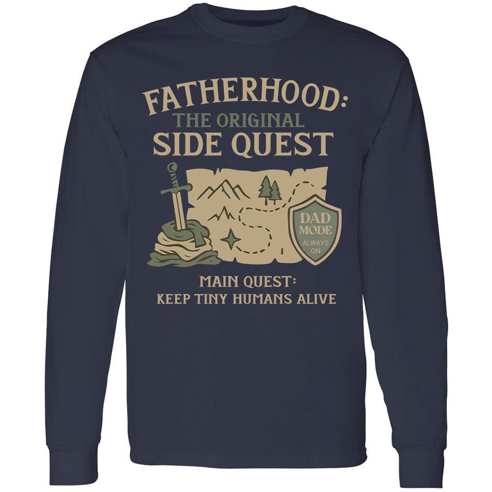 Fatherhood The Original Side Quest Long Sleeve T-Shirt - Navy - 2
