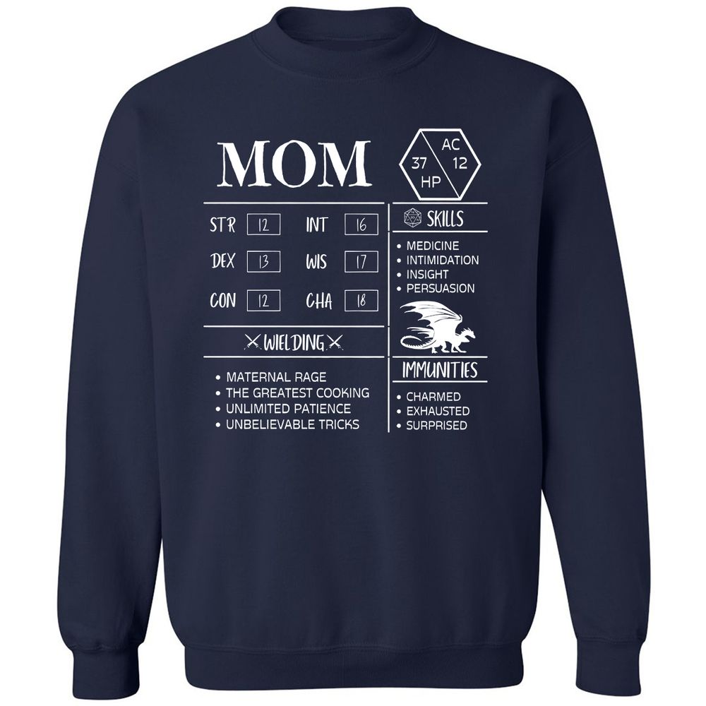 Mom Stats 2 Classic Unisex Sweatshirt - Navy - 2