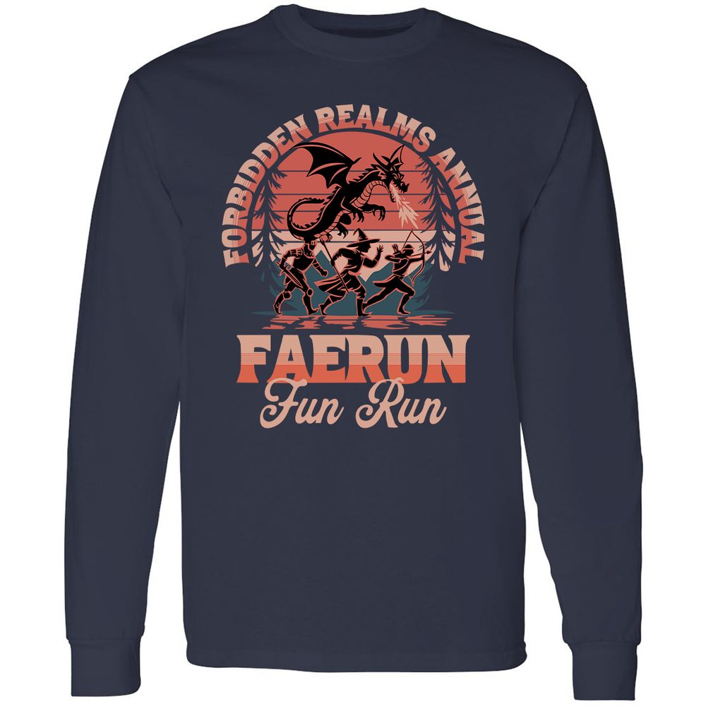 Faerun Fun Run Long Sleeve T-Shirt - Navy - 2