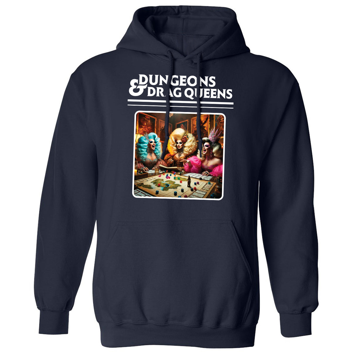 Dungeons & Drag Queens Classic Unisex Hoodie - Navy - 2