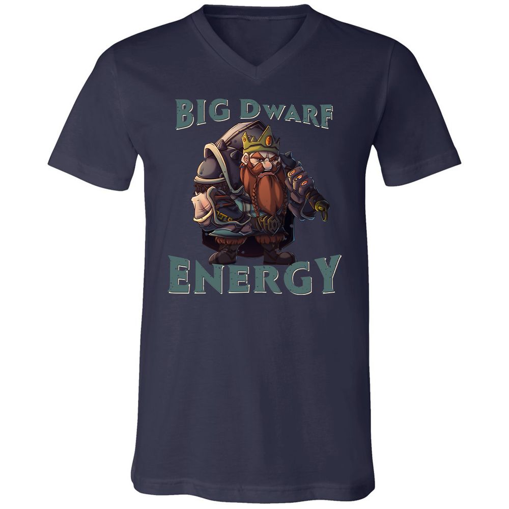 Big Dwarf Energy Unisex V-Neck T-Shirt - Navy - 2