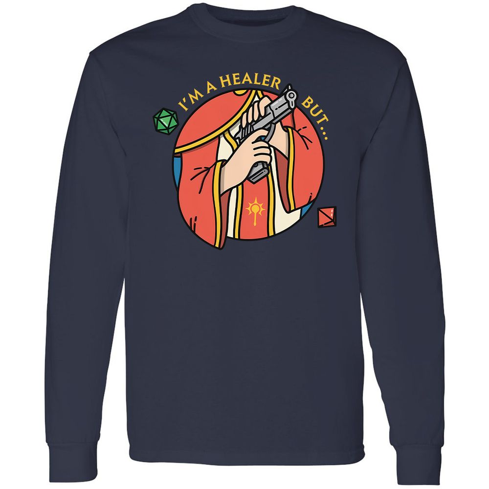 I'm A Healer But Long Sleeve T-Shirt - Navy - 2
