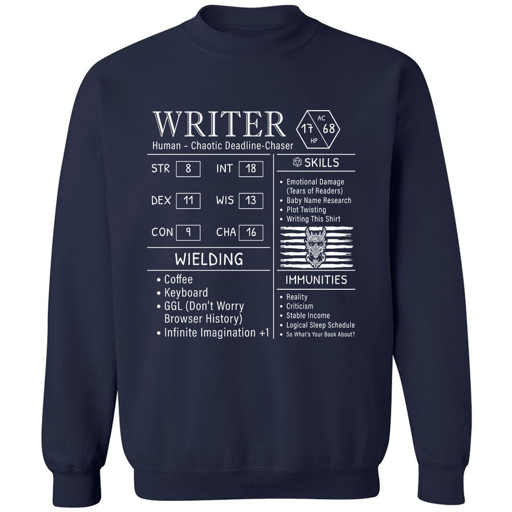 Writer Stats New Classic Unisex Sweatshirt - Navy - 2