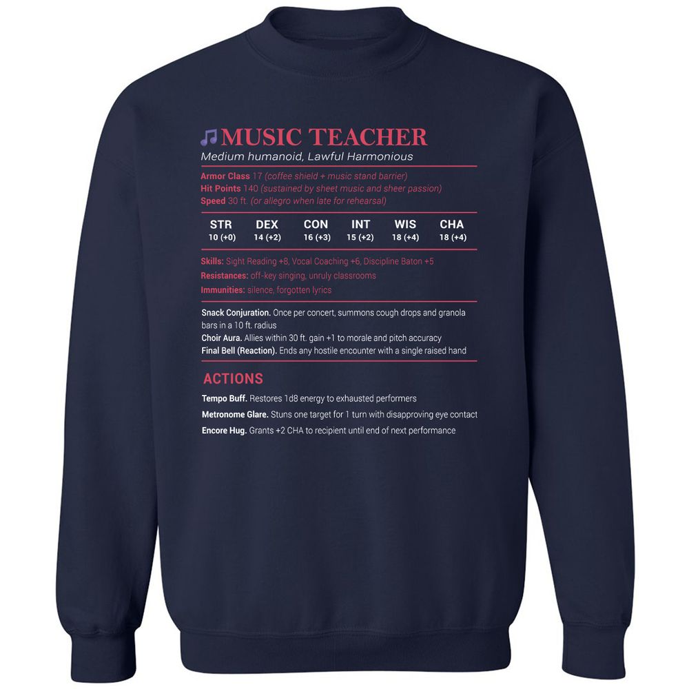 Music Teacher Classic Unisex Sweatshirt - Navy - 2