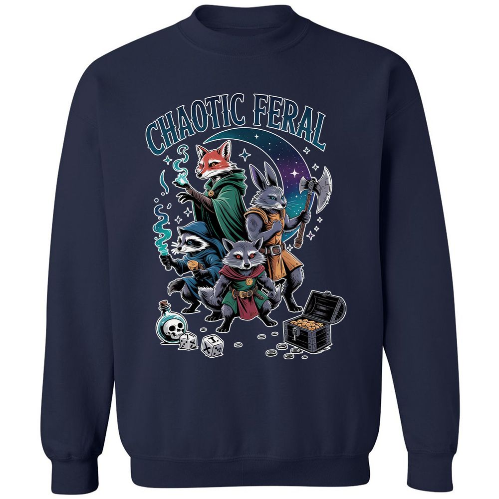 Chaotic Feral Classic Unisex Sweatshirt - Navy - 2