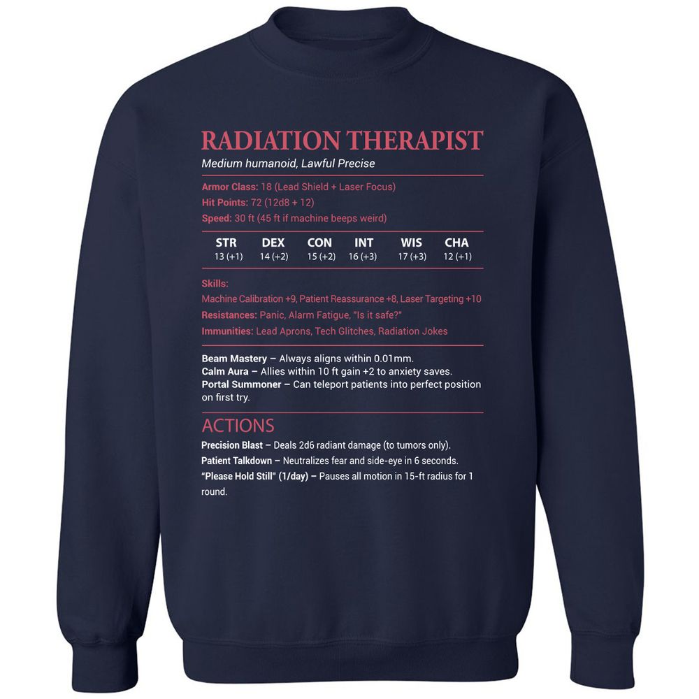 Radiation Therapist Classic Unisex Sweatshirt - Navy - 2