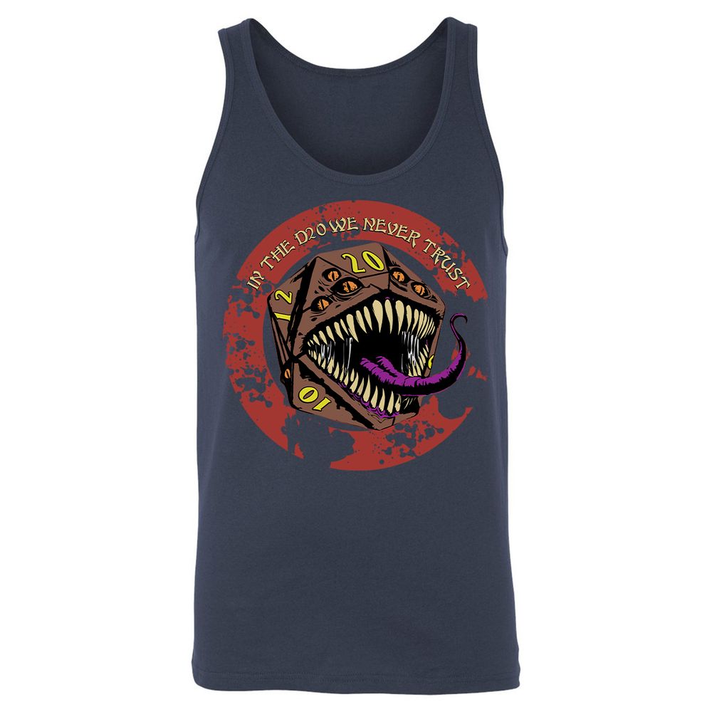 In The D20 We Never Trust Unisex Jersey Tank - Navy - 2