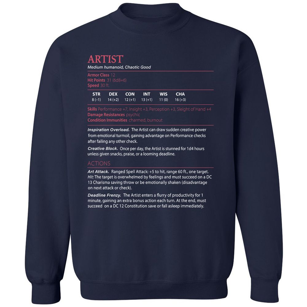 Artist Stats Classic Unisex Sweatshirt - Navy - 2