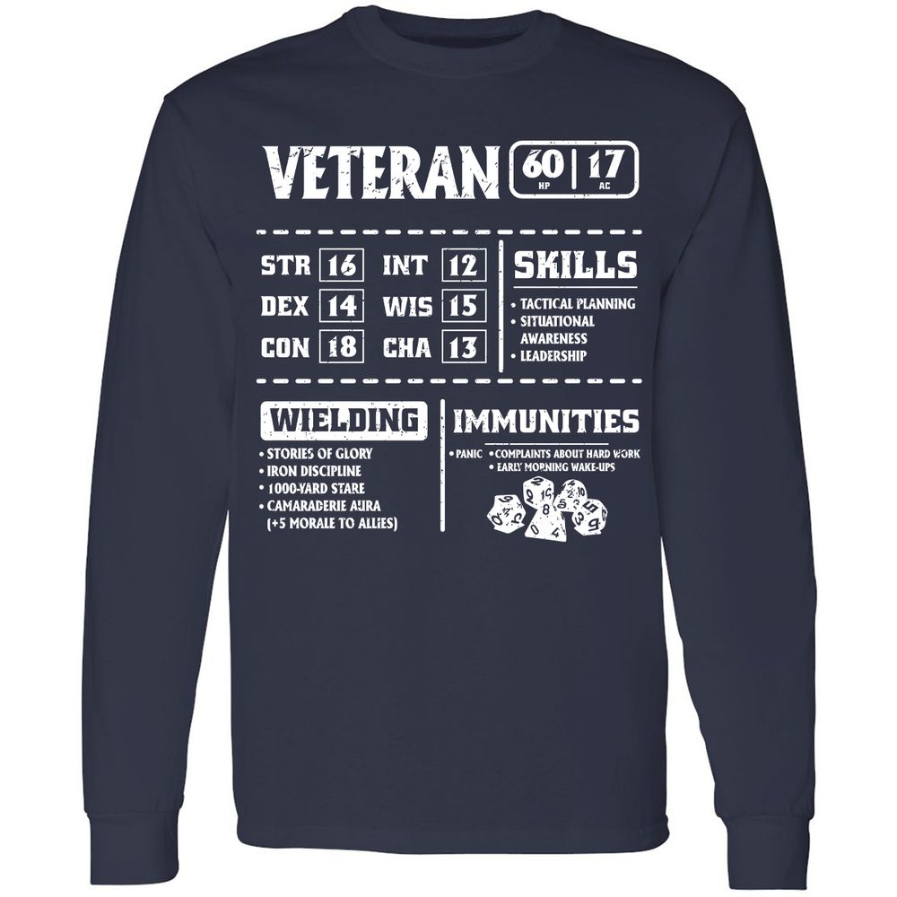 Veteran New Ver. Long Sleeve T-Shirt - Navy - 2
