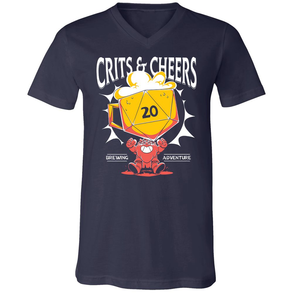 Crits & Cheers Unisex V-Neck T-Shirt - Navy - 2