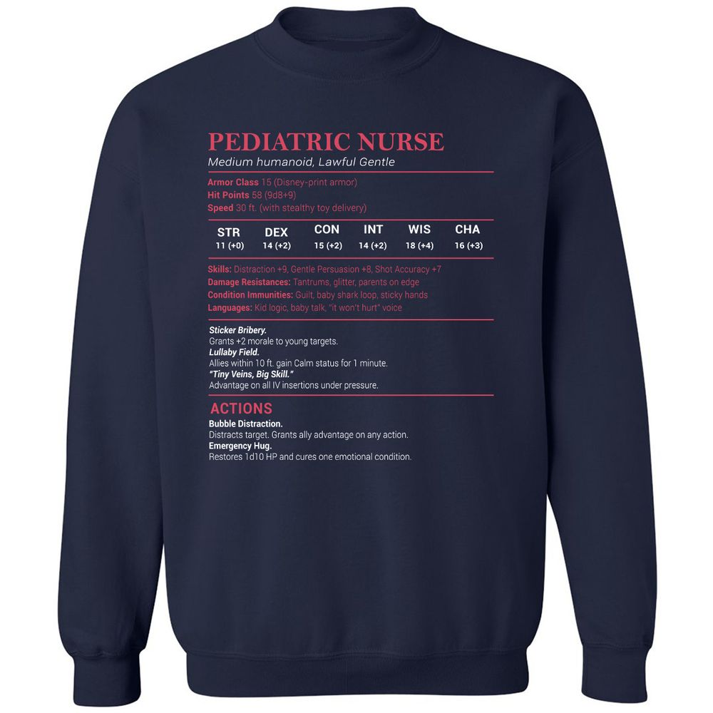 Pediatric Nurse Classic Unisex Sweatshirt - Navy - 2