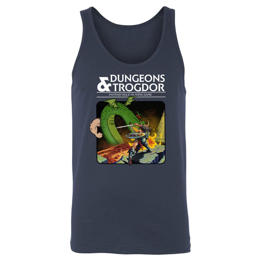 Trogdor Unisex Jersey Tank - Navy - 2