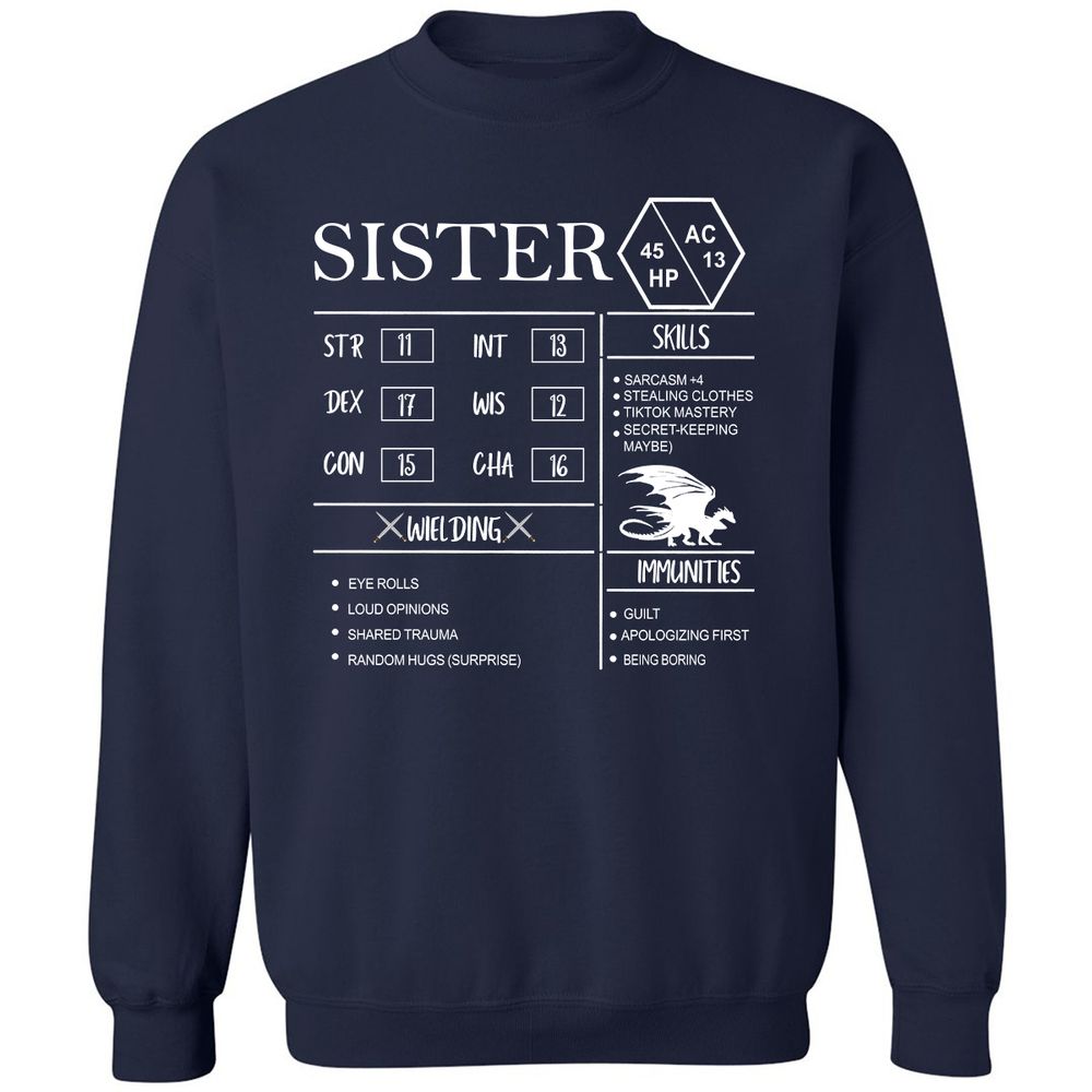 Sister Stats Classic Unisex Sweatshirt - Navy - 2