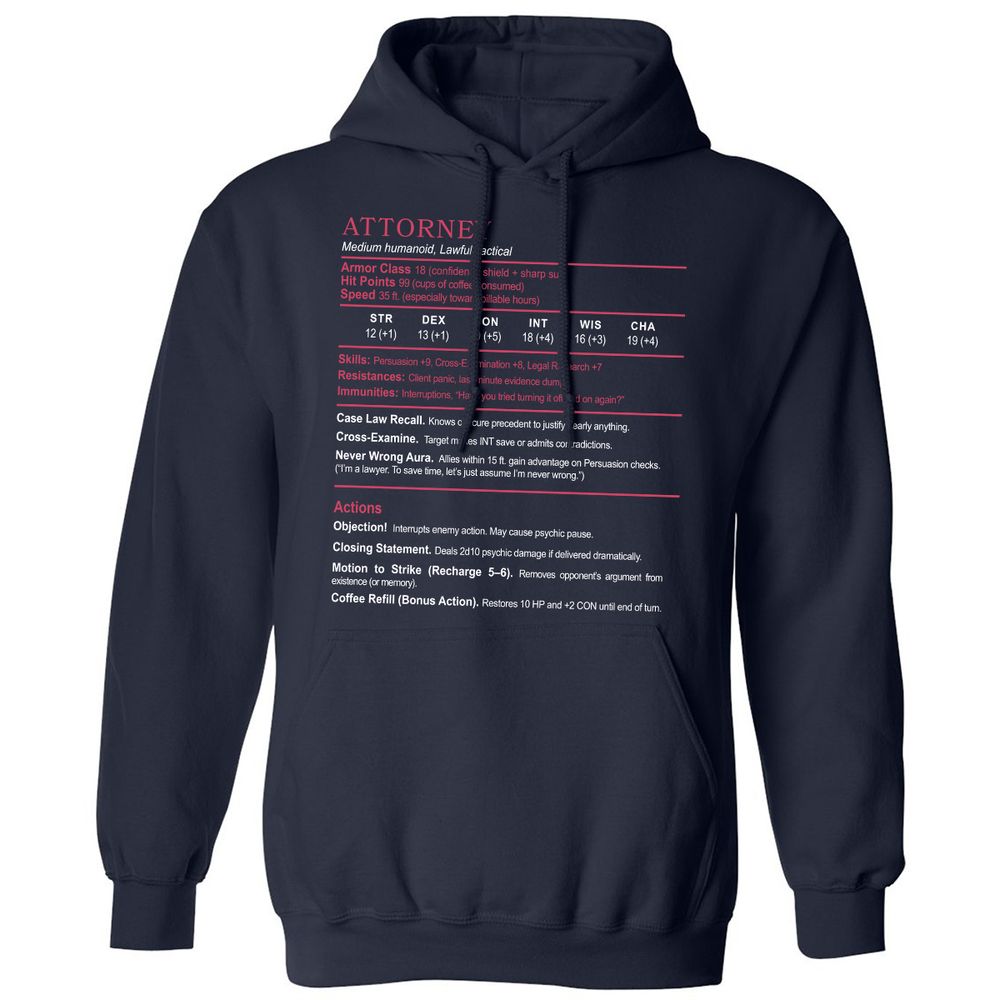 Attorney Classic Unisex Hoodie - Navy - 2