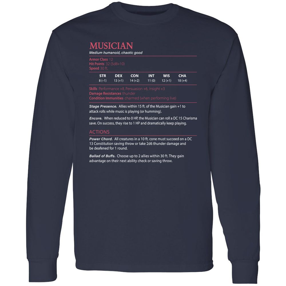 Musician Stats - Navy - 2