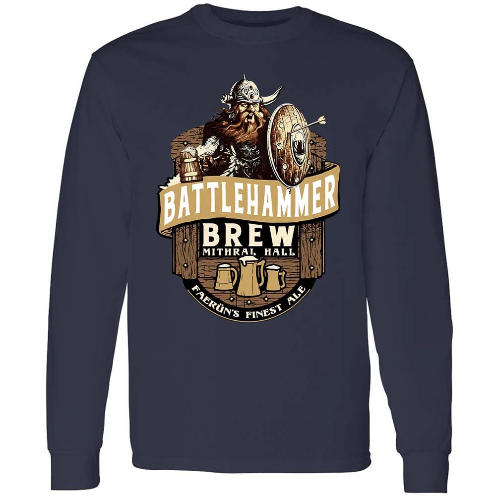 Battlehammer Brew Long Sleeve T-Shirt - Navy - 2