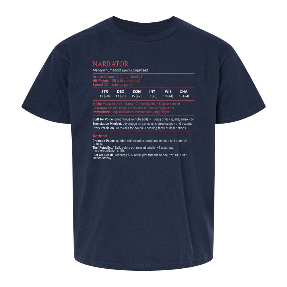 Narrator Stats Block - Navy - 2