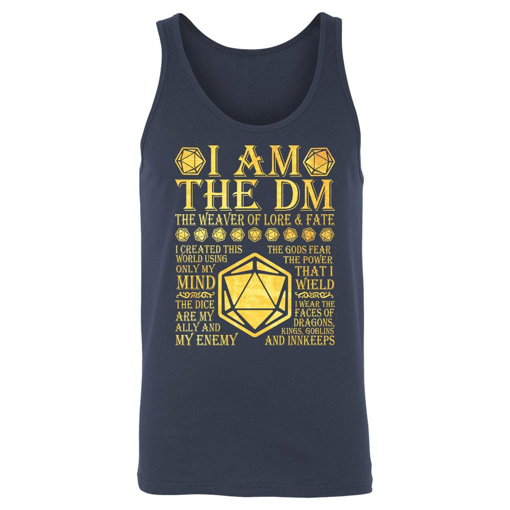 I Am The DM Unisex Jersey Tank - Navy - 2