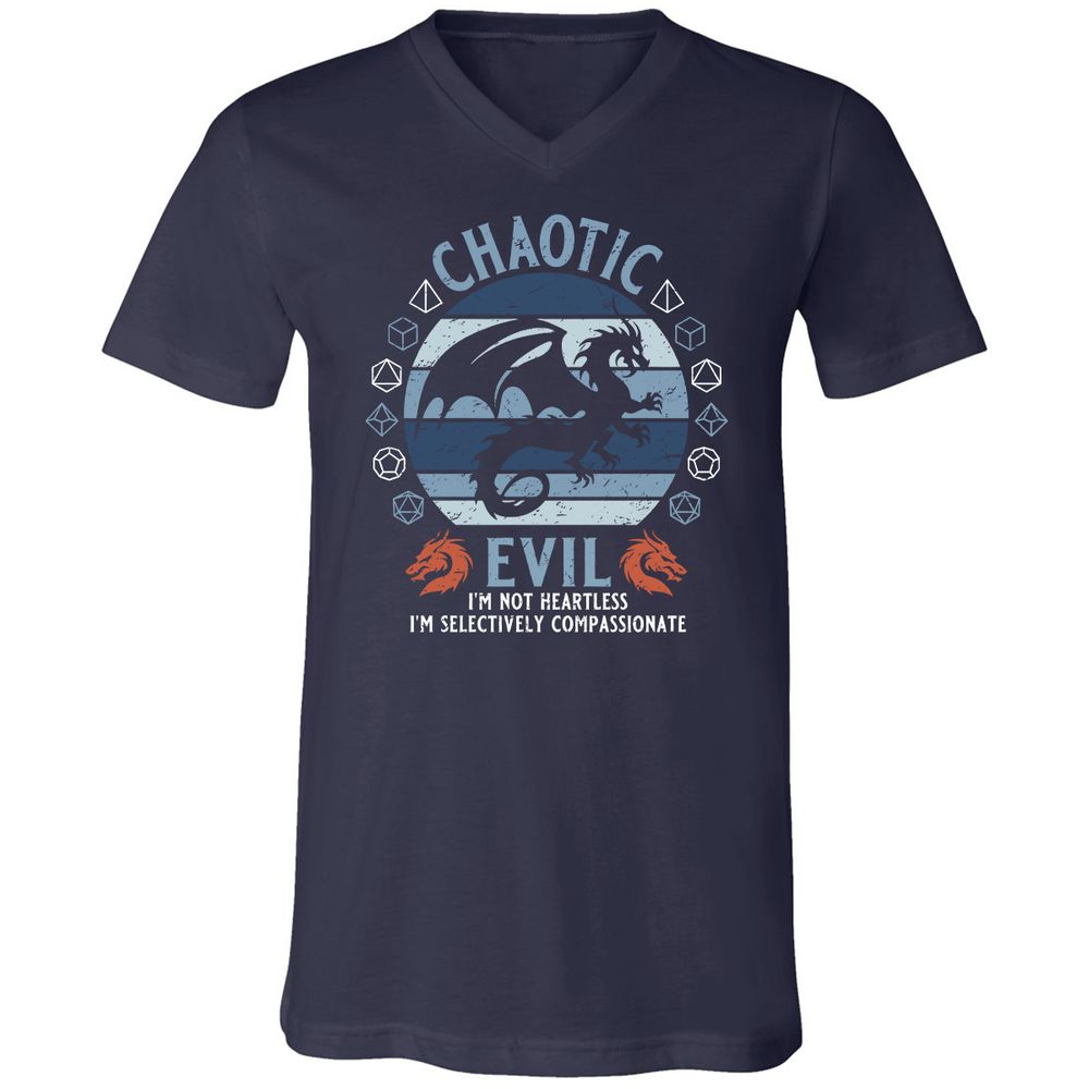 Chaotic Evil 2 Unisex V-Neck T-Shirt - Navy - 2