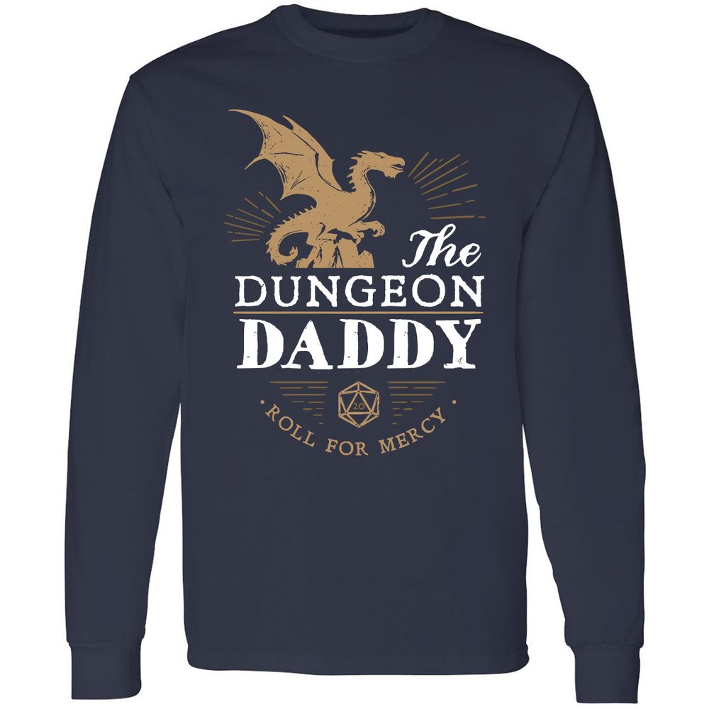Dungeon Daddy Roll For Mercy Long Sleeve T-Shirt - Navy - 2