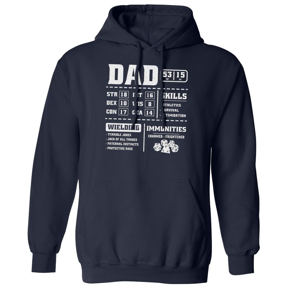 Dad Stat Block 2 Classic Unisex Hoodie - Navy - 2