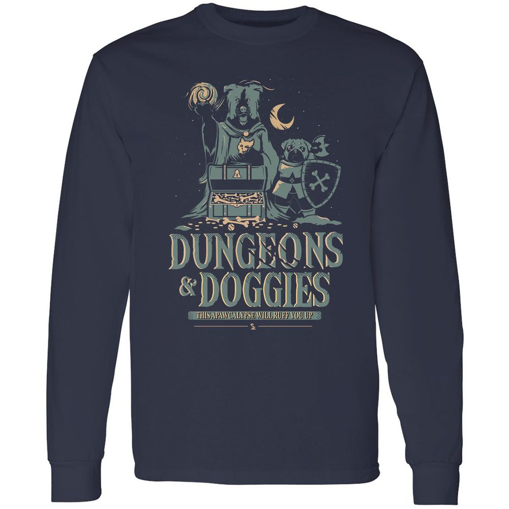 Dungeons & Doggies Long Sleeve T-Shirt - Navy - 2