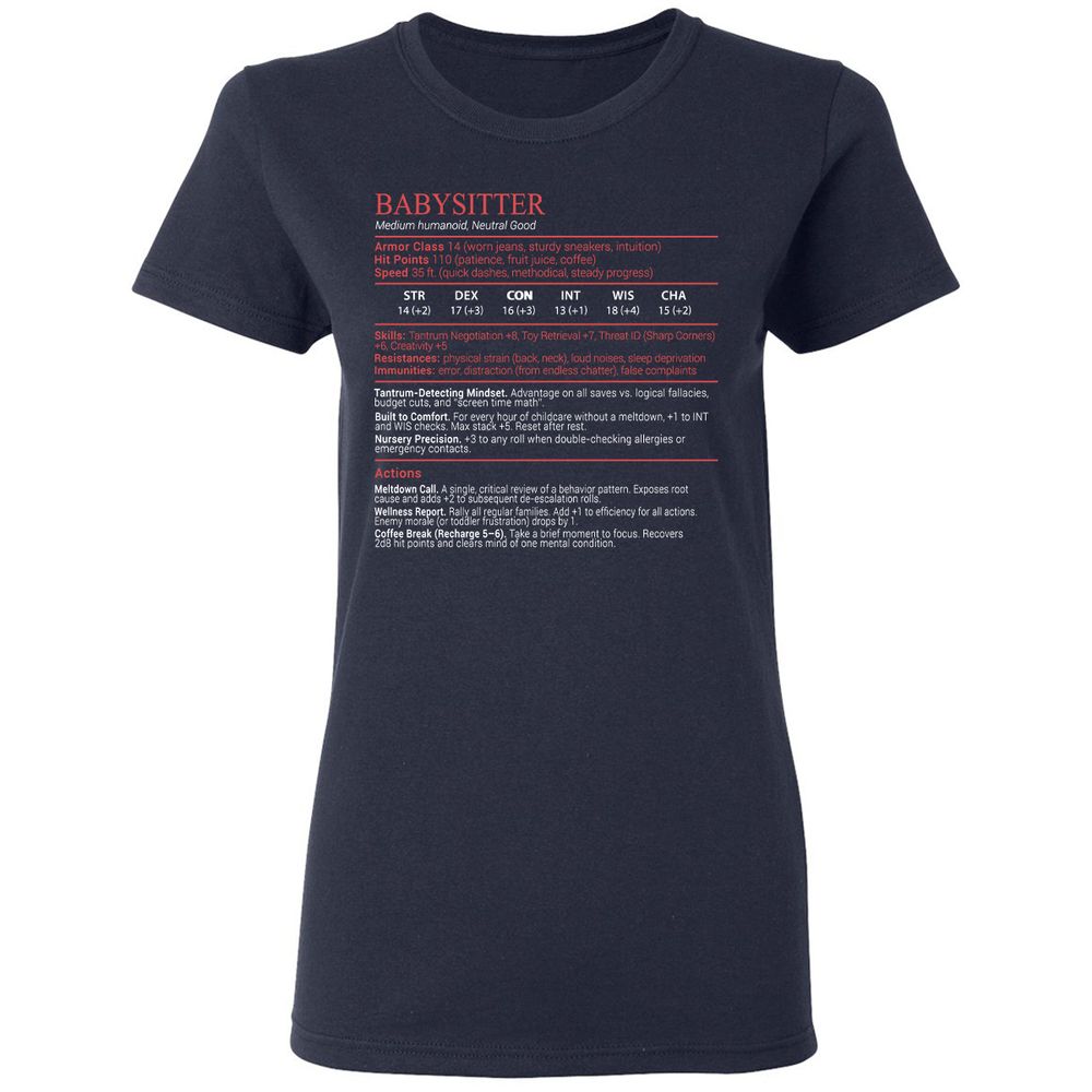 Baby Sitter Stats Block - Navy - 2