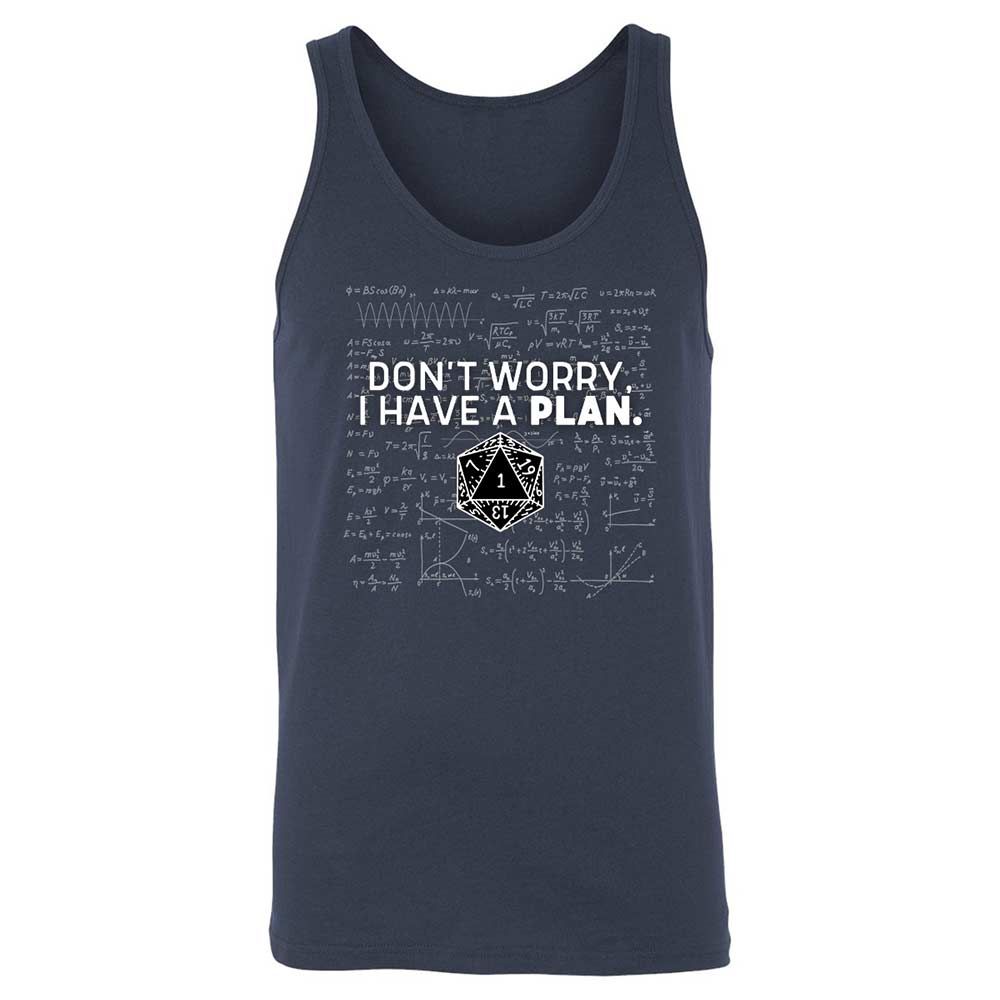 Dont Worry I Have A Plan Unisex Jersey Tank - Navy - 2