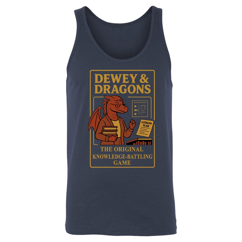 Dewey & Dragons Unisex Jersey Tank - Navy - 2
