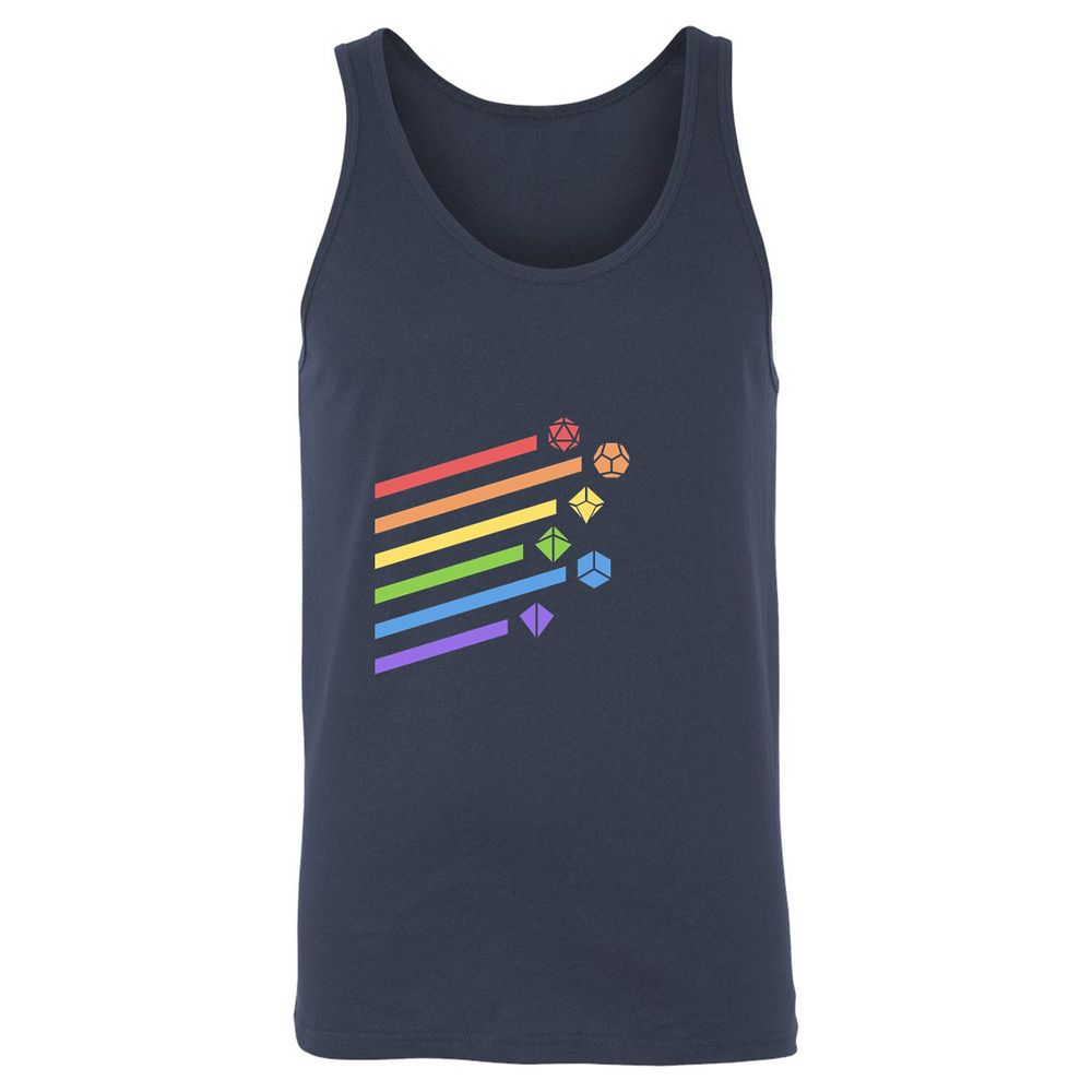 Rainbow Dice Set Unisex Jersey Tank - Navy - 2