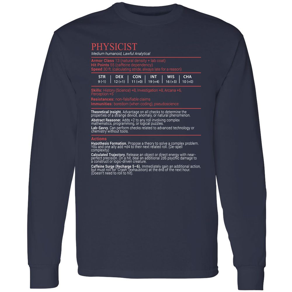 Physicist Stats Block - Navy - 2