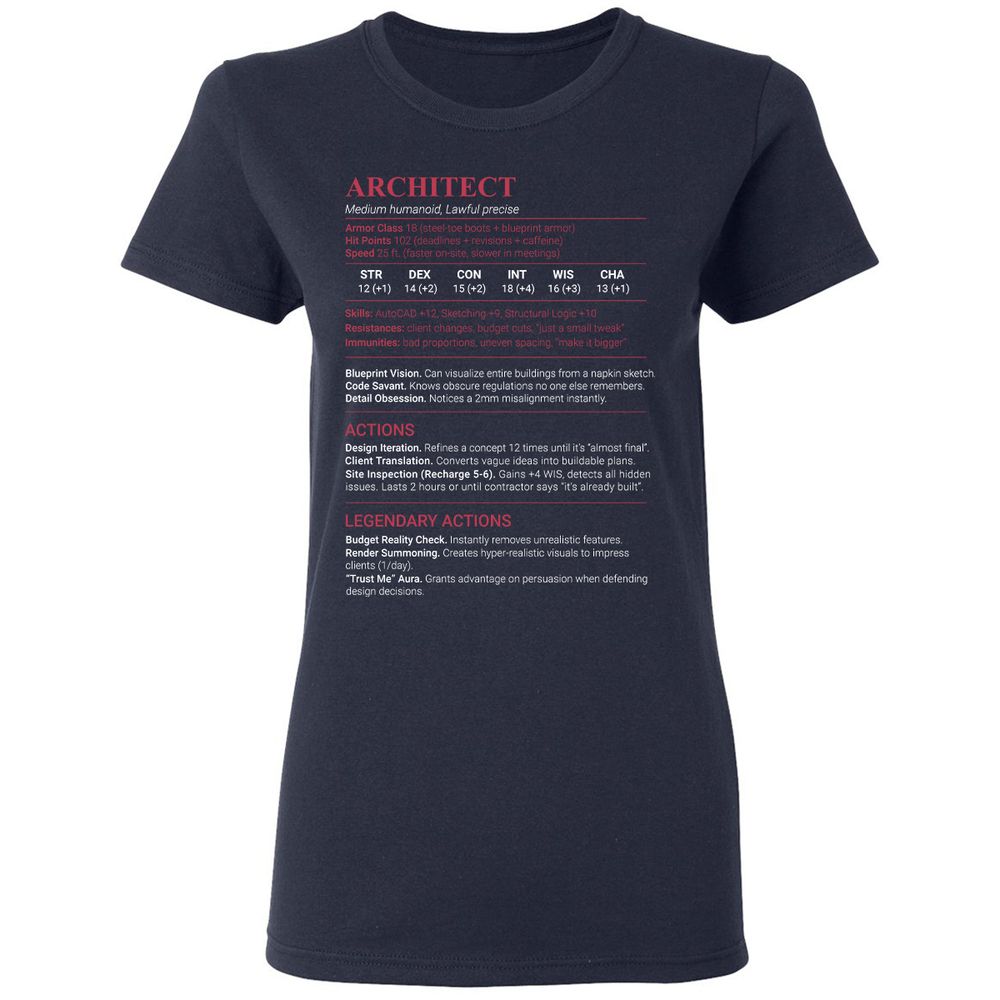 Architect Stats Women's T-Shirt - Navy - 2